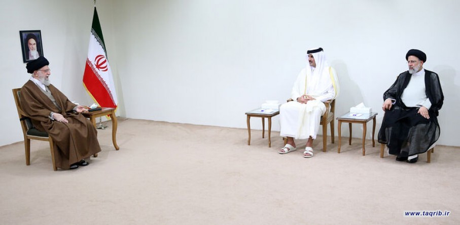 دیدار امیر قطر و هیئت همراه با رهبر انقلاب