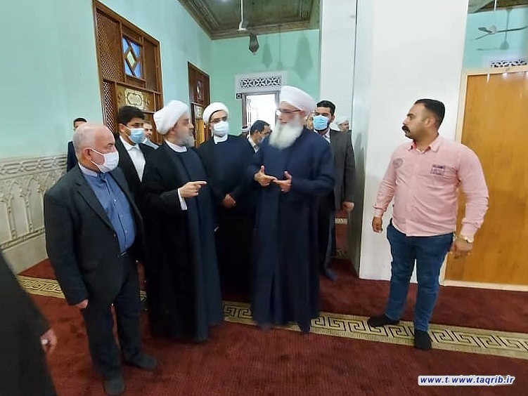 بازدید دبیرکل مجمع تقریب از مسجد ام الطبول در شهر بغداد