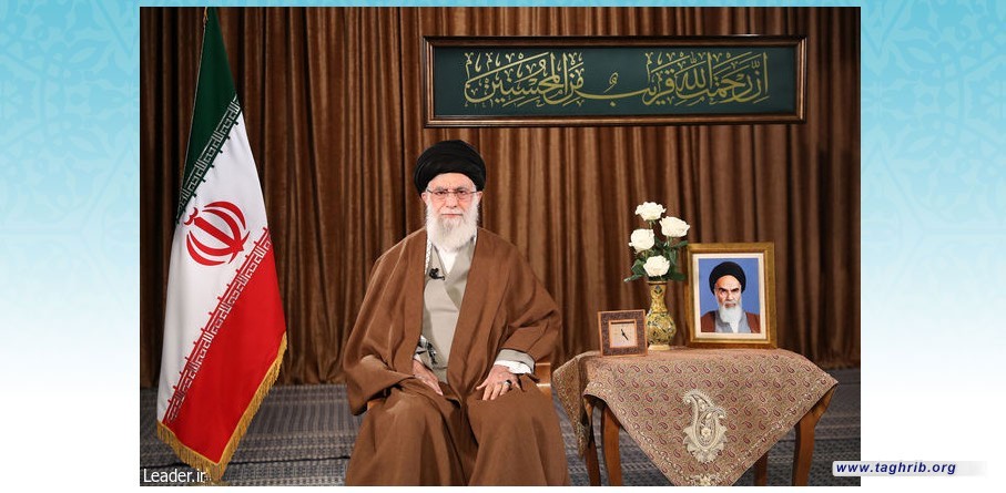 الإمام الخامنئي في خطابه بمناسبة حلول عام 1399 الهجري الشمسي المسؤولون الأمريكيّون إرهابيّون ومتهمون بإنتاج فايروس كورونا / الإيرانيون يرفضون تظاهرهم بالمساعدة