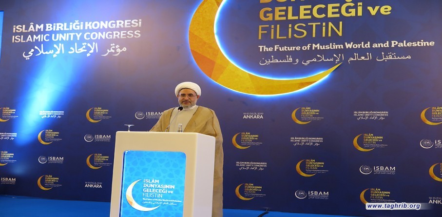 آية الله الاراكي يشارك في مؤتمر الاتحاد الإسلامي: مستقبل العالم الإسلامي وفلسطين بأنقره