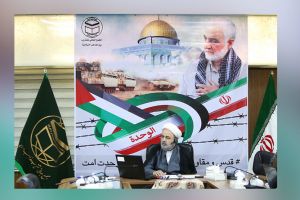 حجة الاسلام و المسلمين "حميد شهرياري يلقي كلمة في ملتقى بعنوان "القدس والمقاومة "